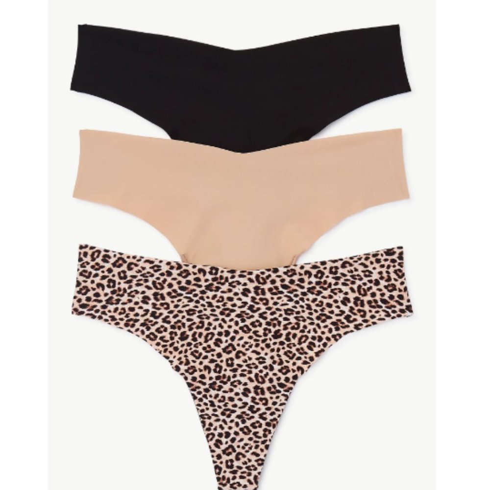 Animal Print Leopard Thong Soft No Show Underwear Plus Size Cooling Sexy Panties